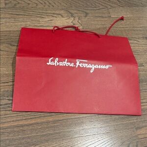 Salvatore Ferragamo Red Logo Tote Bag